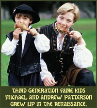 Andrew and Michael with turkey legs